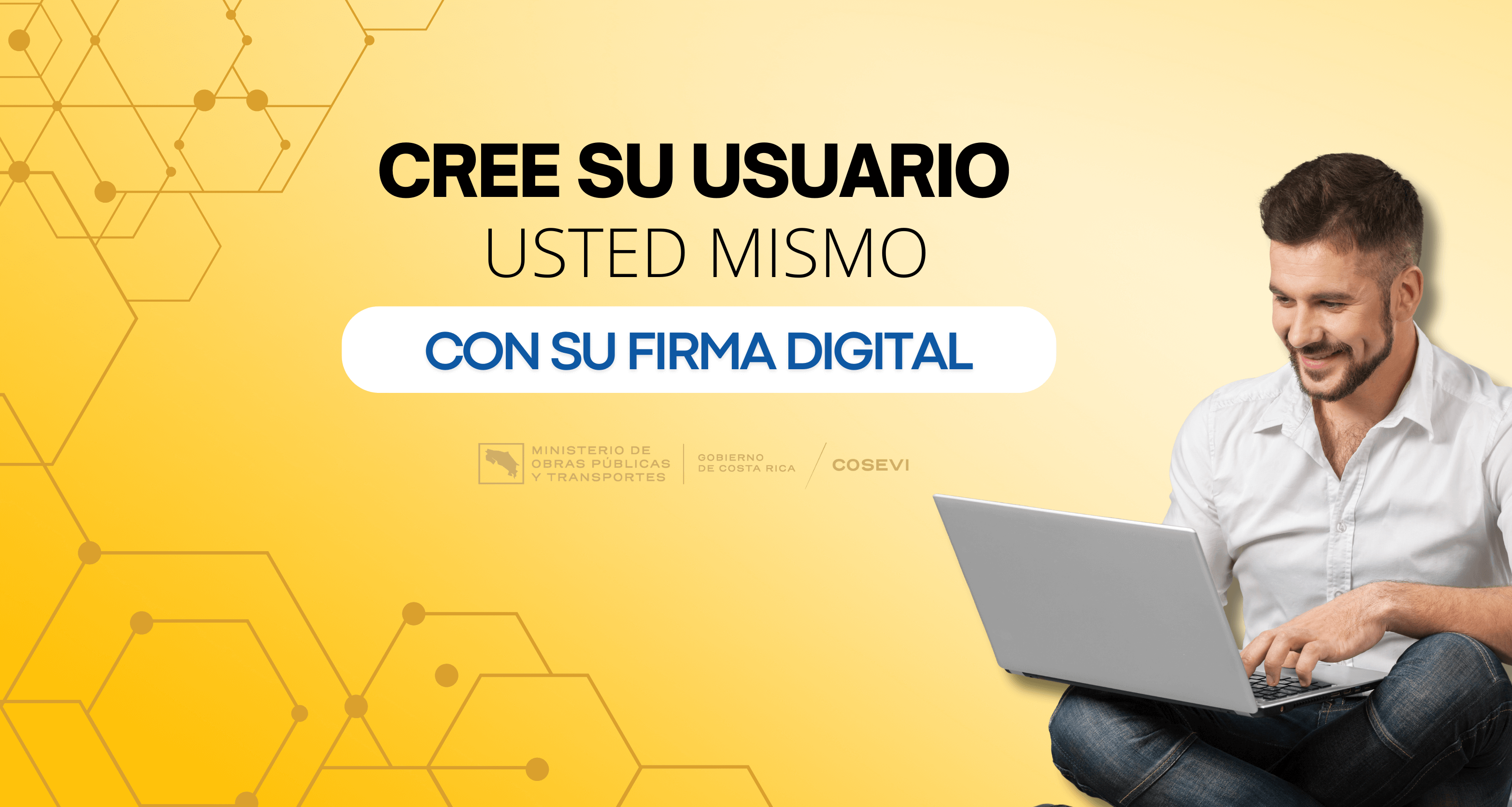 Persona creando cuenta con firma digital